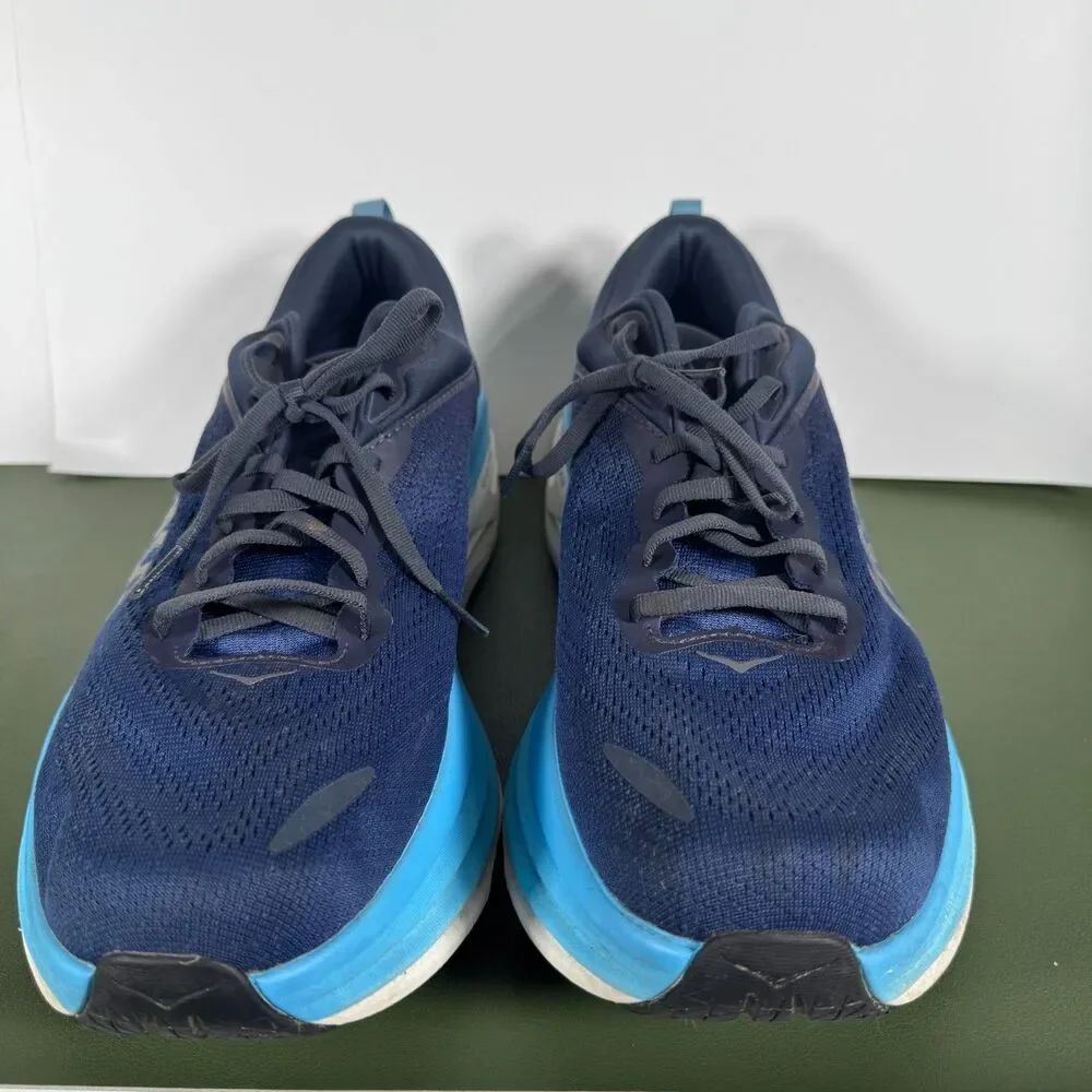 Hoka One One Bondi 8 Blue Running Shoes 1123202 Men's Size 13D (no insoles)